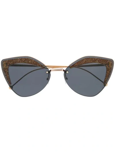 Shop Fendi Geometric Cat-eye Sunglasses In Blue