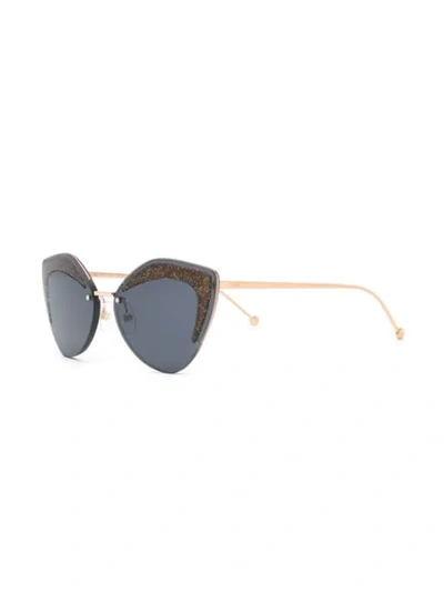 Shop Fendi Geometric Cat-eye Sunglasses In Blue