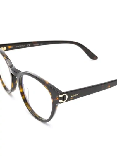 Shop Cartier C Décor Glasses In Brown