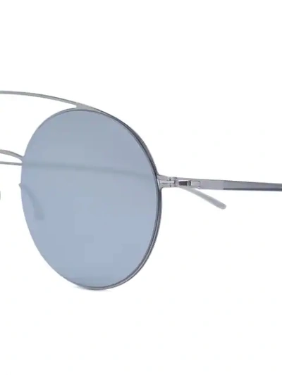 Shop Mykita Double Nose Bridge Sunglasses In Grey