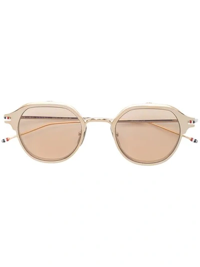 Shop Thom Browne Double Frame Sunglasses In Gold