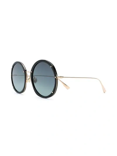 Shop Dior Round Frame Sunglasses In Black