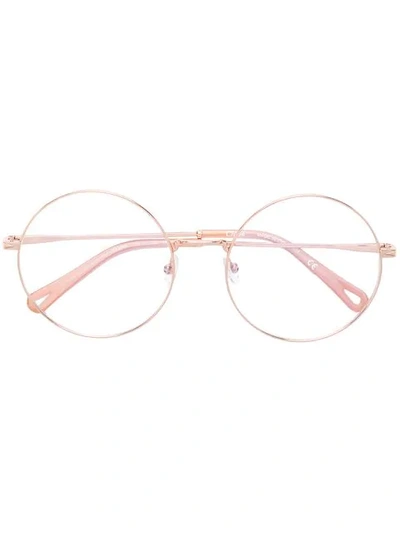 Shop Chloé Eyewear Round Glasses - Gold