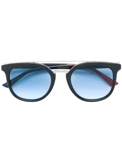 Shop Gucci Eyewear Round Frame Sunglasses - Black