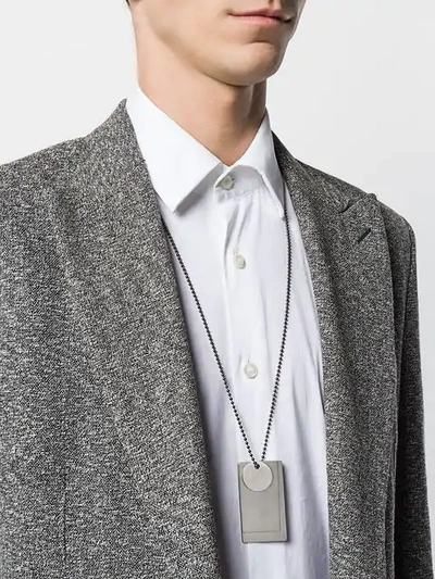 Shop Jil Sander Brushed Dog-tag Necklace In Metallic