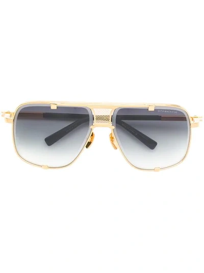 Shop Dita Eyewear Mach Five Navigator-frame Sunglasses In Gold