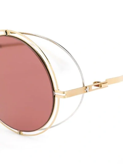 Shop Mykita X Maison Margiela Round Tinted Sunglasses In Gold