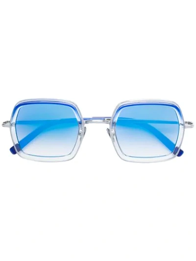 Shop Cutler And Gross Square Shaped Sunglasses In Blue