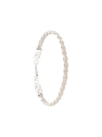 Shop Emanuele Bicocchi Braided Bracelet In White