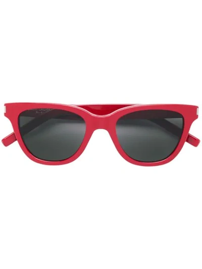 Shop Saint Laurent Square Shaped Sunglasses In Red