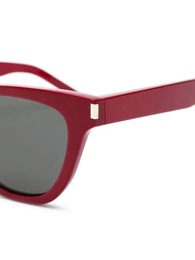 Shop Saint Laurent Square Shaped Sunglasses In Red