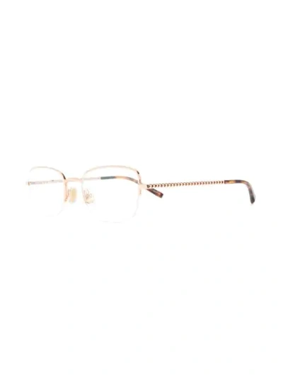 Shop Boucheron Rectangle Frame Glasses In Metallic