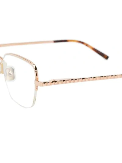 Shop Boucheron Rectangle Frame Glasses In Metallic