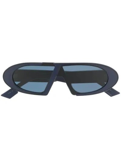 Shop Dior Oblique Oval-frame Sunglasses In Blue