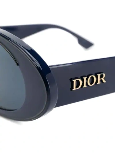 Shop Dior Oblique Oval-frame Sunglasses In Blue