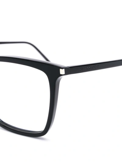 Shop Saint Laurent Eyewear Square Shaped Glasses - Black