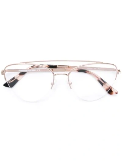 Shop Mcq By Alexander Mcqueen Cat Eye Aviator Glasses In Metallic