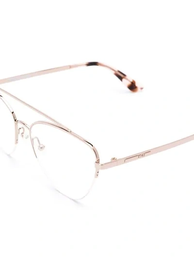 Shop Mcq By Alexander Mcqueen Cat Eye Aviator Glasses In Metallic