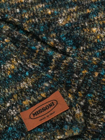 Pre-owned Missoni 1980's Knitted Scarf In Blue