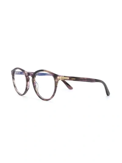 Shop Cartier Round Glasses - Brown