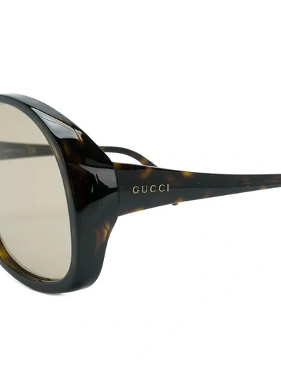 Shop Gucci Oversized Aviator-sized Glasses In Brown