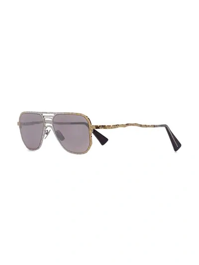 Shop Kuboraum Square Tinted Sunglasses In Metallic