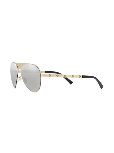 Shop Versace Medusina Aviator Sunglasses In Gold