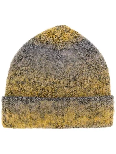 Shop Acne Studios Knitted Beanie In Yellow