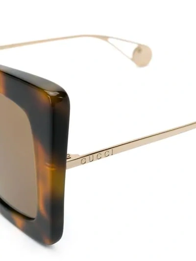 Shop Gucci Oversize-frame Sunglasses In Brown