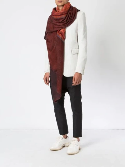 AVANT TOI CONTRAST PANEL SHAWL - 红色