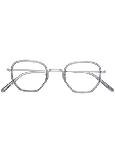 Shop Oliver Peoples Op-40 30th Frame Glasses In Metallic