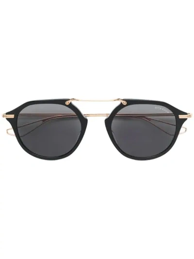 Shop Dita Eyewear Round Frame Sunglasses In Black