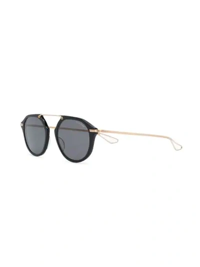Shop Dita Eyewear Round Frame Sunglasses In Black