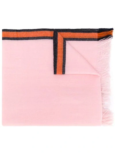 Shop Holland & Holland Fringed Edge Cashmere Scarf In Pink