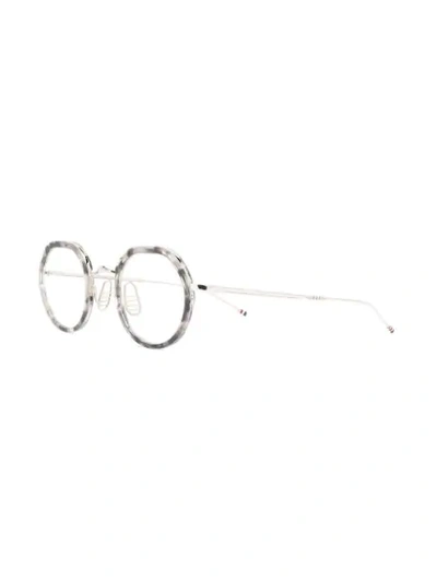 Shop Thom Browne Round Frame Glasses In Silver