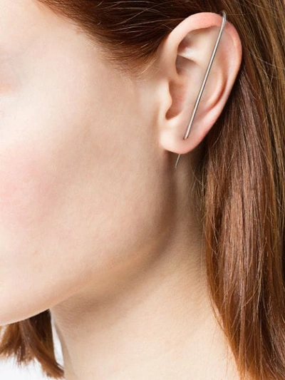 Shop Kat Kim Thread Pin Earring  In Metallic