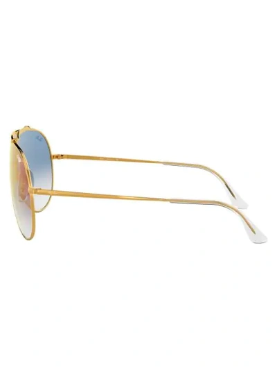 Shop Ray Ban Aviator Style Sunglasses In Gold