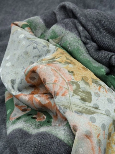 AVANT TOI FLORAL POLKA DOT SCARF - 灰色