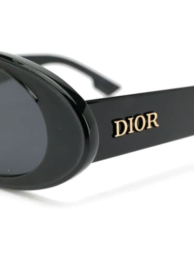 Shop Dior Oblique Oval-frame Sunglasses In Black