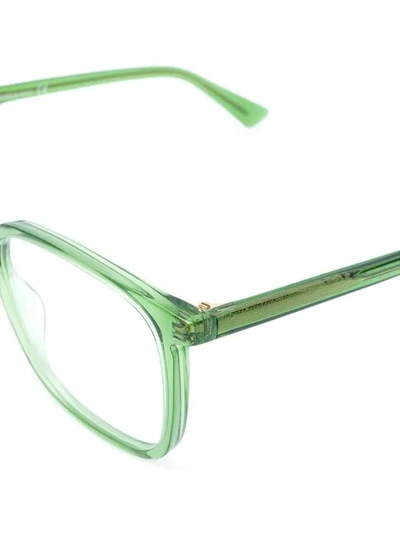 Shop Gucci Clear Wayfarer Glasses In Green