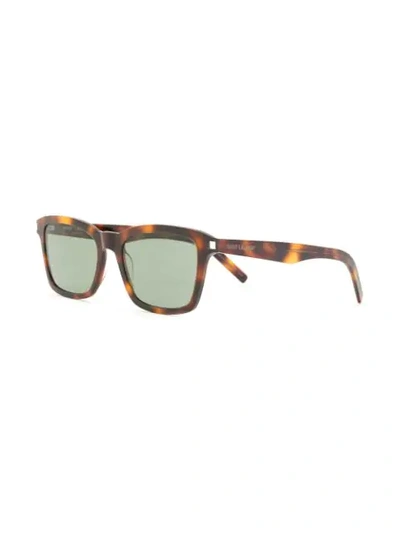 Shop Saint Laurent Tortoiseshell Square Sunglasses In 003 Brown