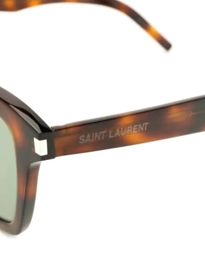 Shop Saint Laurent Tortoiseshell Square Sunglasses In 003 Brown