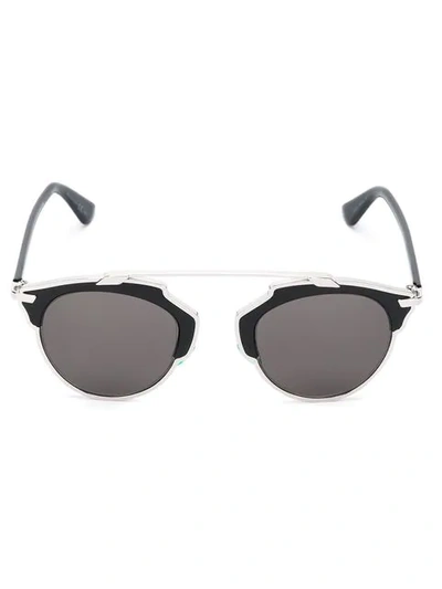 Shop Dior 'so Real' Sunglasses In B1ay1 Black/silver