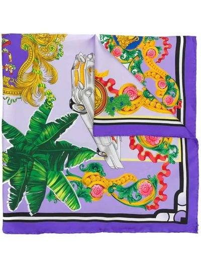 Shop Versace Palm Trees Print Scarf - Multicolour