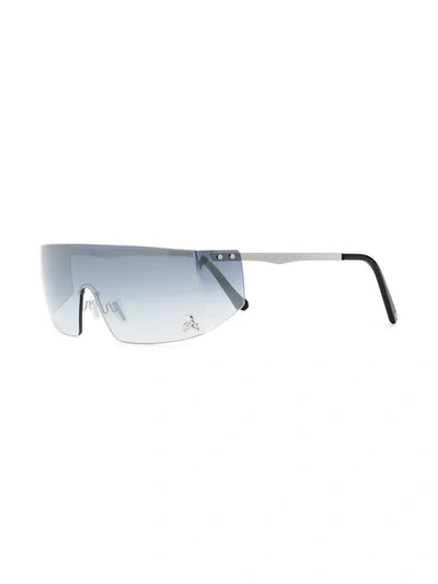 Shop Philipp Plein Gradient Lens Square Frame Sunglasses In Silver