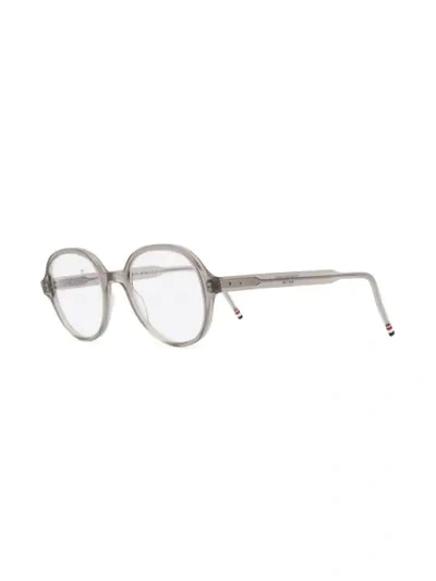 Shop Thom Browne Classic Round Glasses In Grey
