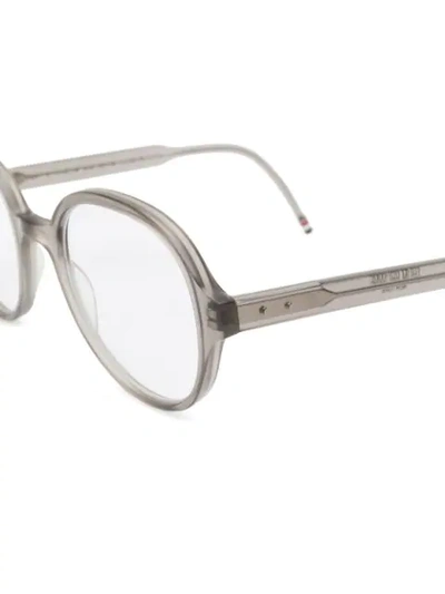Shop Thom Browne Classic Round Glasses In Grey