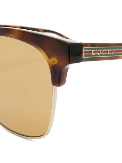 Shop Gucci Square-frame Tinted Sunglasses In Brown