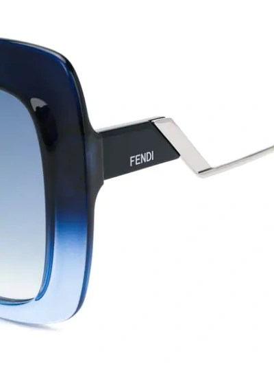 Shop Fendi Square Framed Sunglasses In Blue