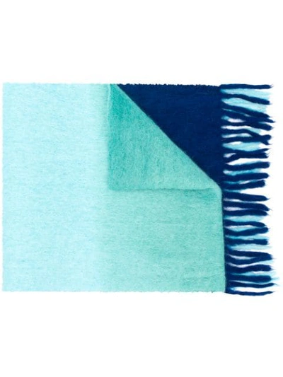Shop Acne Studios Kelow Dye Two-tone Scarf In Blue